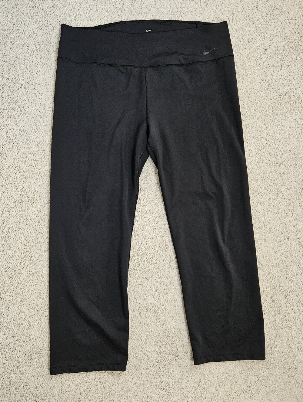 Nike Athletic Pants Womens 2x Black Ankle Dri Fit Gym Workout SNAG